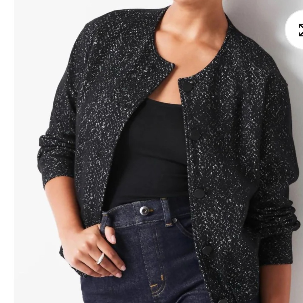 Herringbone bomber jacket by Spanx